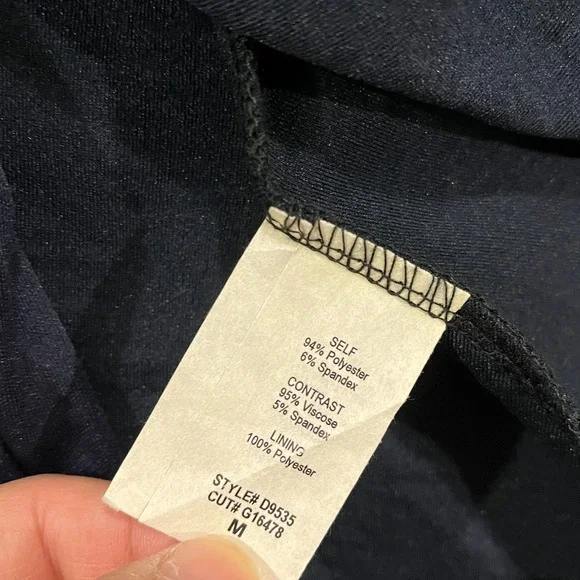 Le Lis Dress Womens Medium Kano Navy Blue Sleeveless Textured Knit A Line USA - Picture 6 of 11